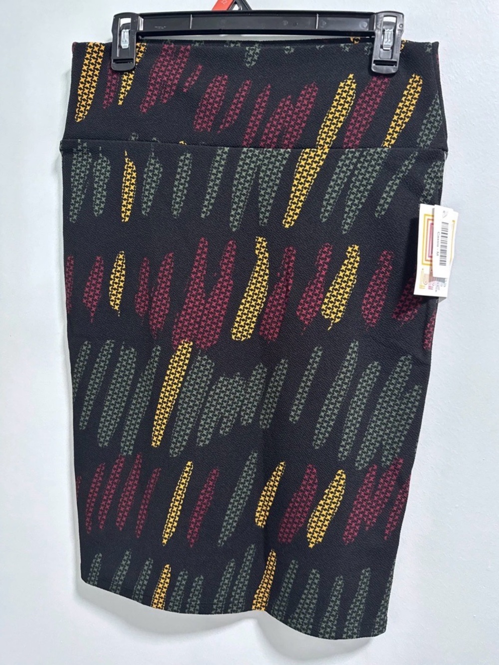 Lularoe Cassie Black Red and yellow Pencil Skirt Med NWT